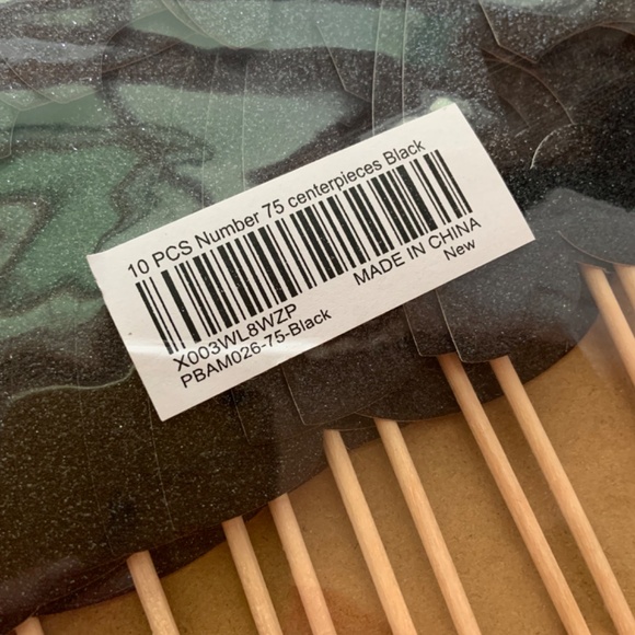 75 Party Decorations Black - 75th Birthday Centerpiece Sticks - Picture 5 of 6